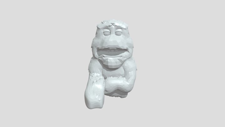 Purple furry monster puppet 3D Model