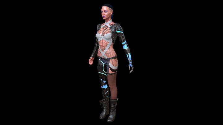 Cyberpunk Girl 3D Model