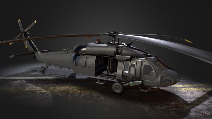 Medium Lift Utility Helicopter 3D Model