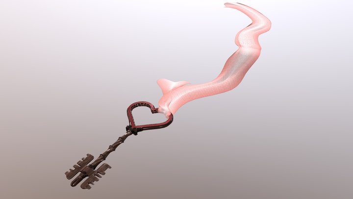 Heart-shaped key 3D Model