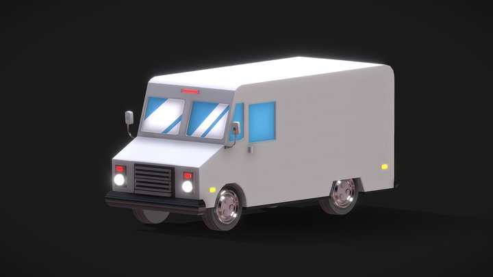 Free Delivery Truck  Vehicle | Low Poly 3D Model