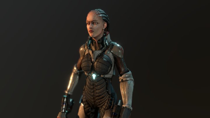 Cyborg Girl 3D Model