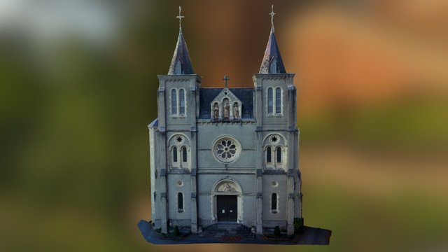 Modèle 3D Façade d'église 3D Model