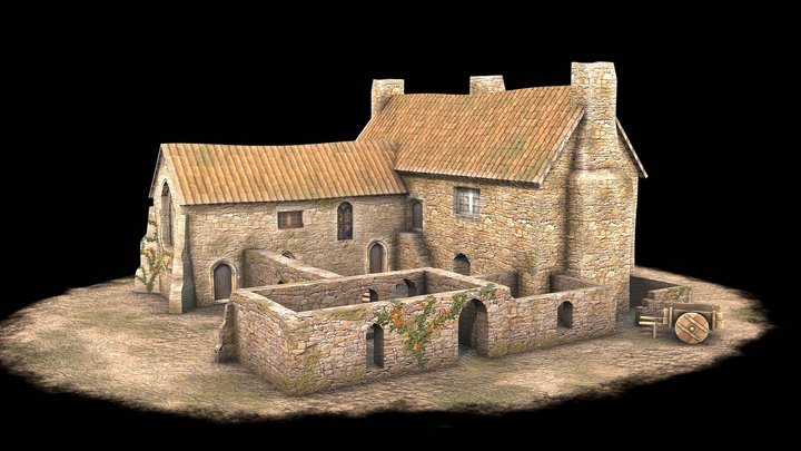 Preceptory and Dower House - game asset 3D Model