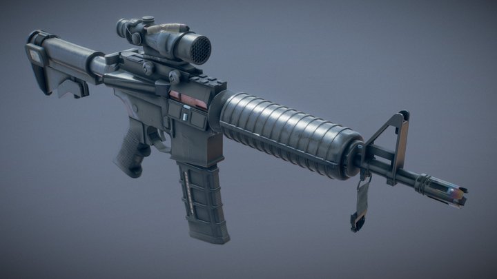 AR-15 style rifle 3D Model