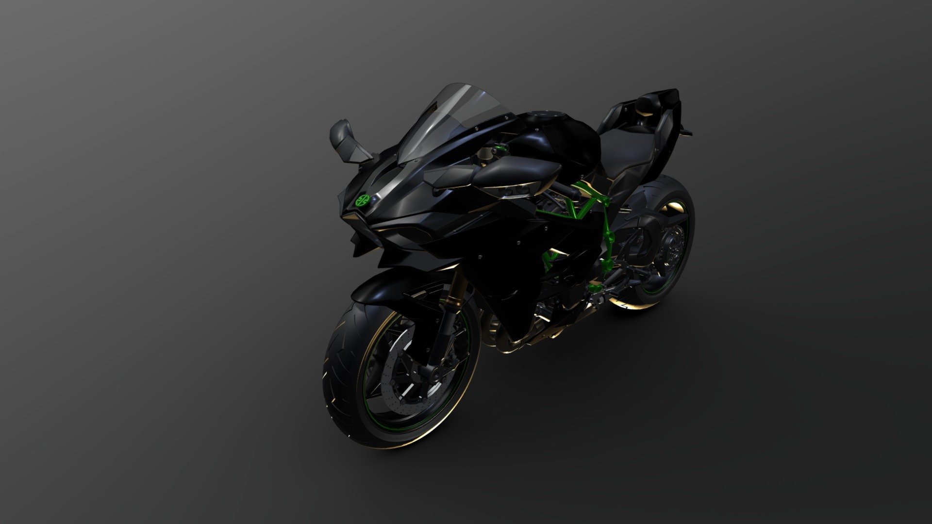 Kawasaki Ninja H2 — Sketchfab embed 3D viewer