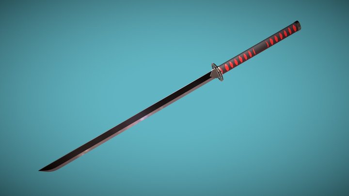 Katana Tanjiro Kamado fan art 3D Model