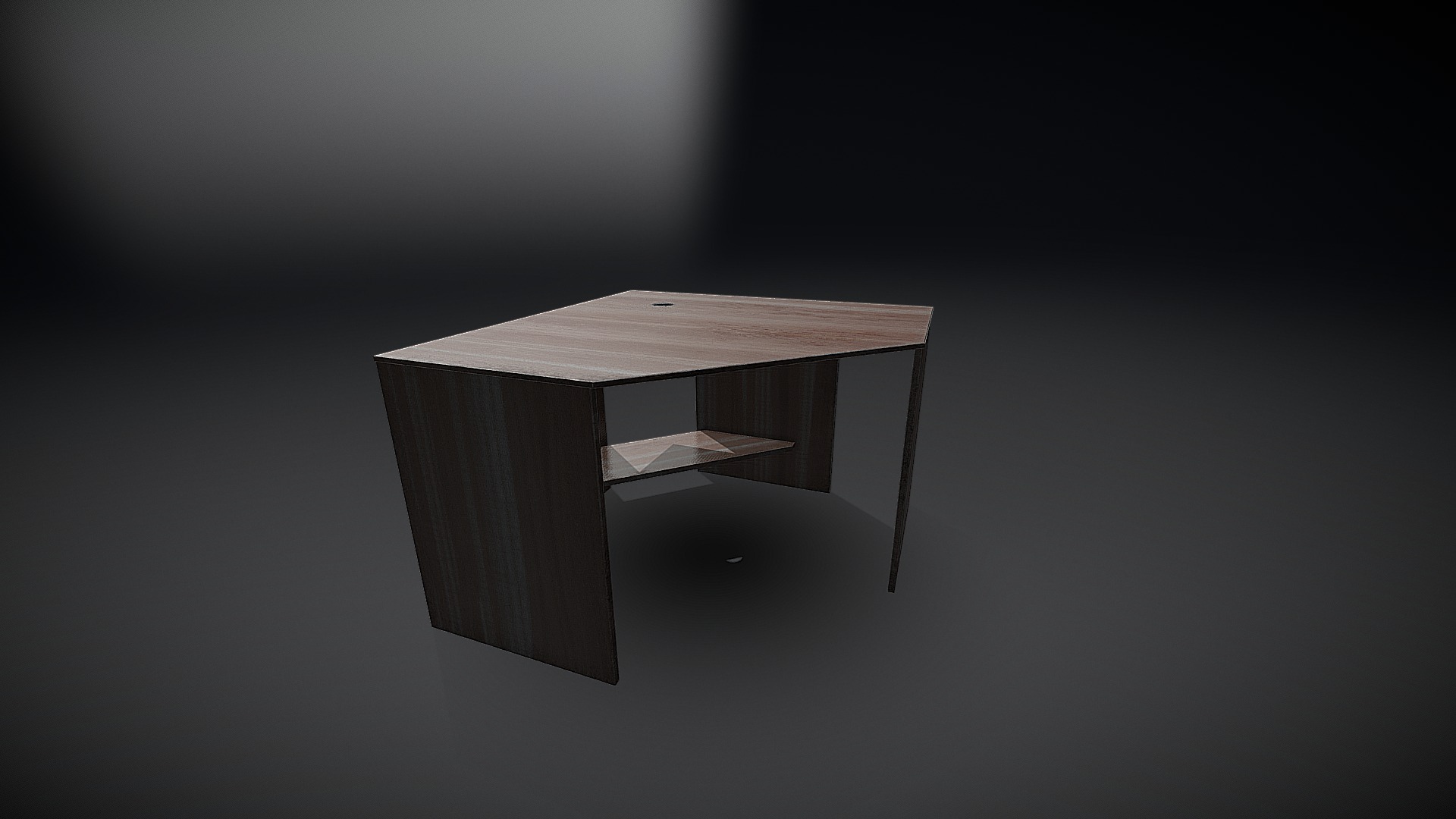 3D model Сorner table_1 - This is a 3D model of the Сorner table_1. The 3D model is about a wooden table with a piece of paper on it.