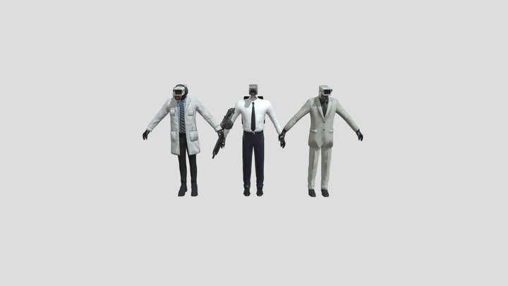Doctor, Engineer, and Scientist Cameramen Fixed 3D Model