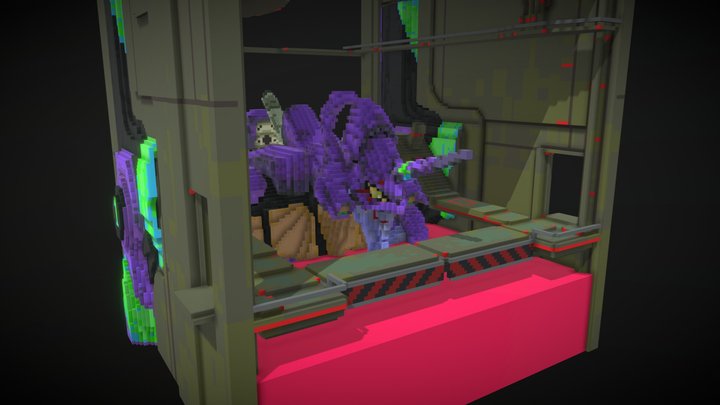 Eva01 voxel docking bay 3D Model