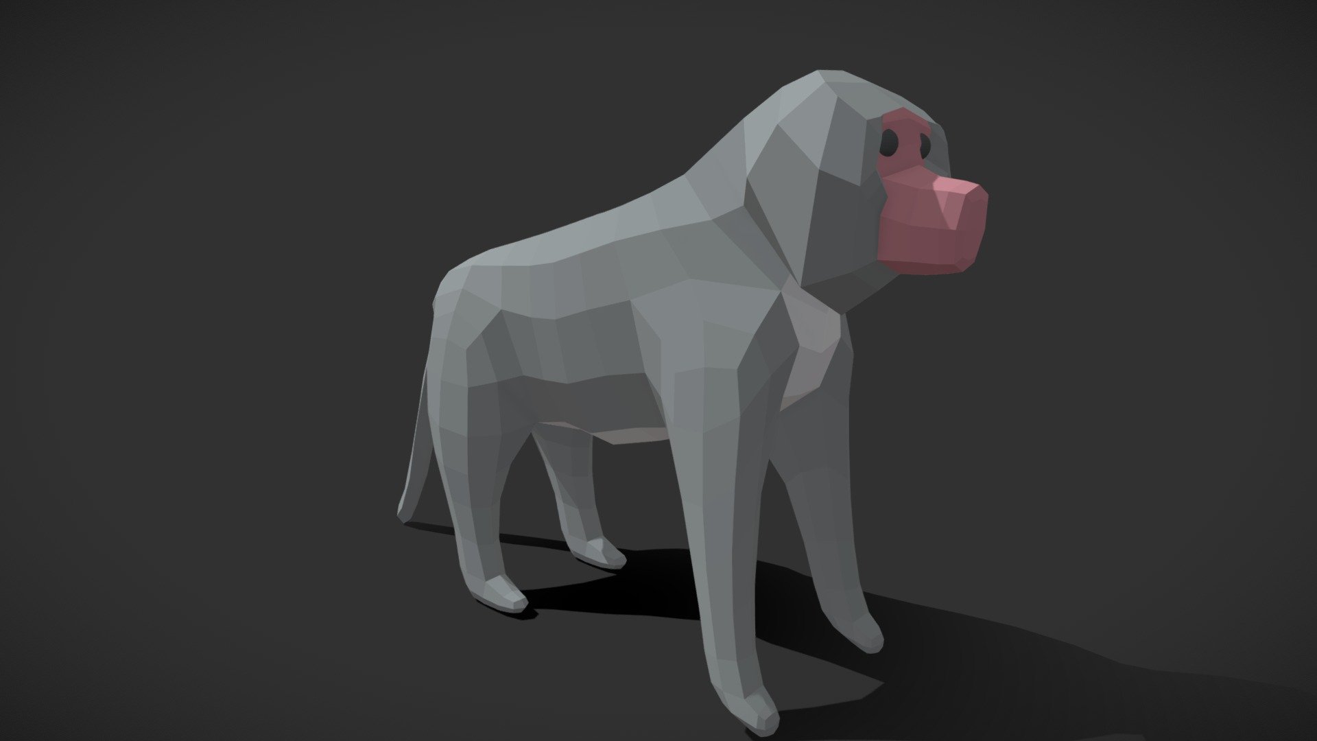 Low Poly Baboon