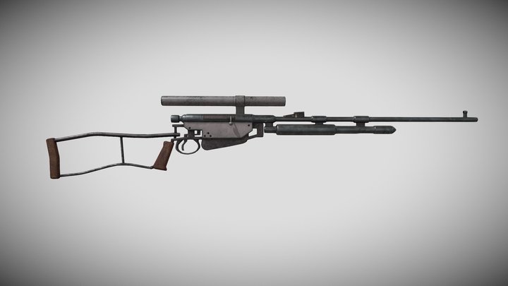 Rusty sniper rifle 3D Model