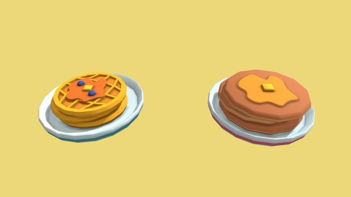Pancakes & Waffles [Stylized] 3D Model