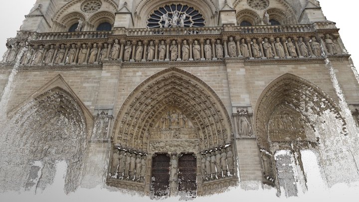 Notre Dame Paris Facade - Hi Res Point Cloud – Free 3D Model STL