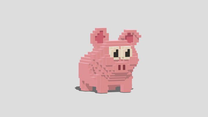 Voxel pig 3D Model
