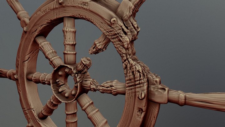 Ship Wheel 3D Model