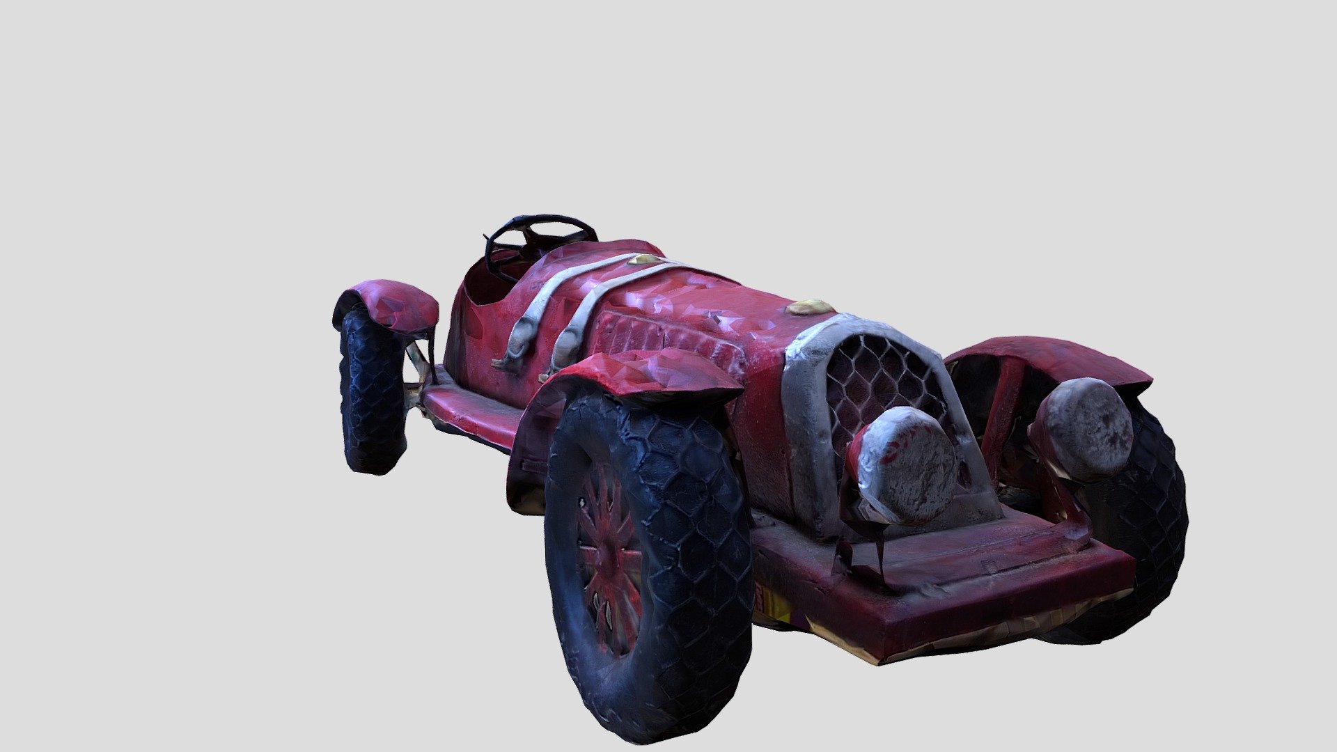 Red car old toy