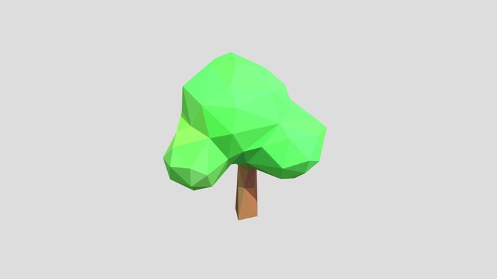 Low Poly Round Tree 3D Model