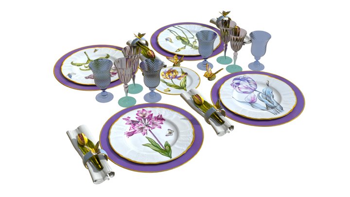 Dinnerware Set 01 / Anna Weatherley 3D Model