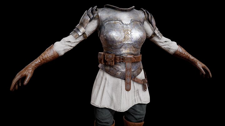 Free Female Fantasy Armor - 2 3D Model