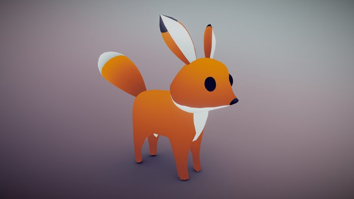Little Fox LowPoly 3D Model