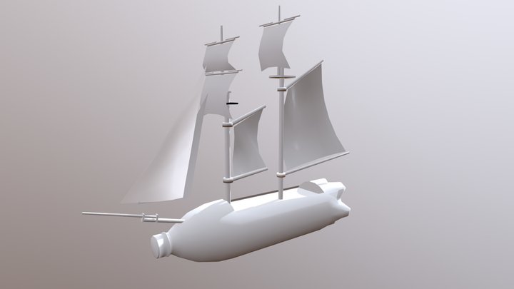 Корабль из бутылки. 3D Model