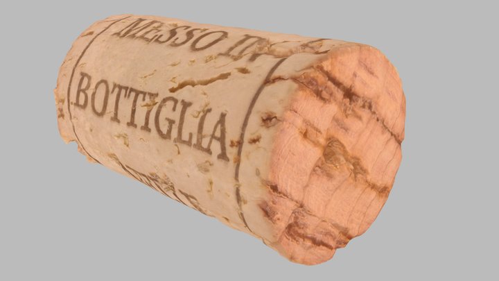 Cork stopper - wine bottle - low poly 3D Model