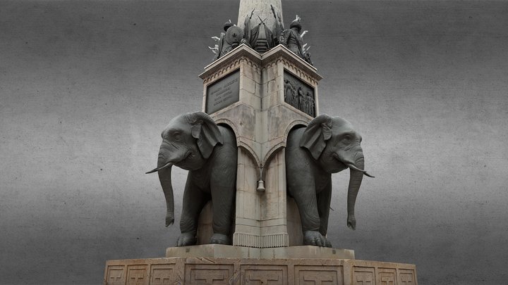 Fontaine des éléphants, Chambéry (73) 3D Model