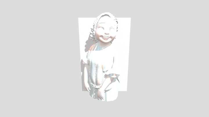 Young girl with braided hair 3D Model