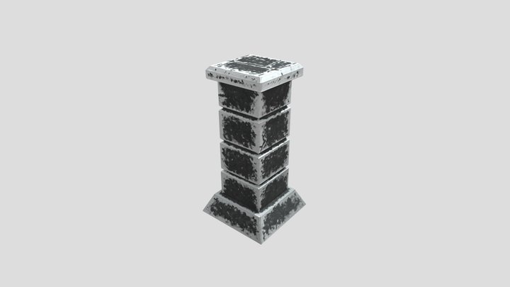 Snowy Ancient Pillar 1 [Stylised] 3D Model