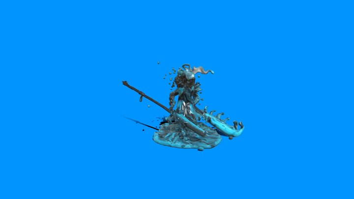 WaterElemental_Warrior Character 3D Model