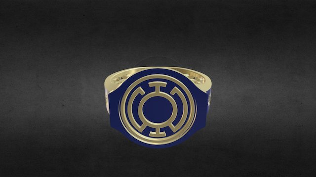 Blue Lantern Ring 3D Model