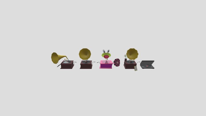 various gramophones 3D Model