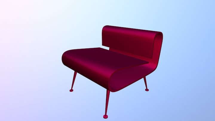 Gradient Plastic Chair 3D Model