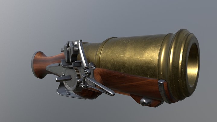 1625 - Wheellock Hand Mortar 3D Model