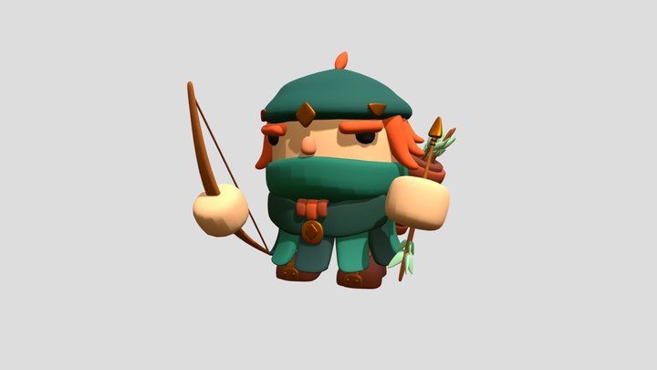 RPG Archer Game Ready 3D Model