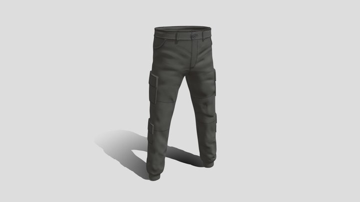3D model Men Padded Rebel Dystopian Pants VR / AR / low-poly