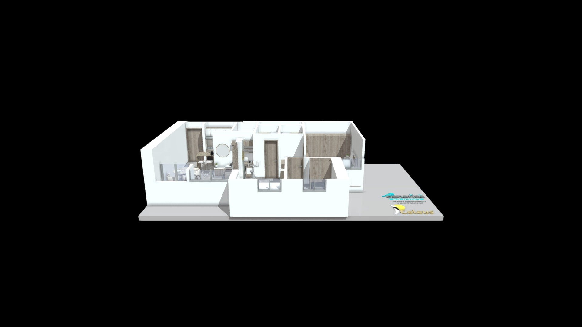 CANARIAS CLUB/ Apto tipo 3 - 2 Hab Cocina tipo C