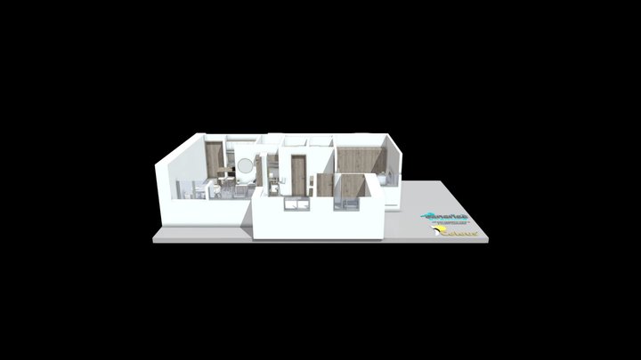 CANARIAS CLUB/ Apto tipo 3 - 2 Hab Cocina tipo C 3D Model