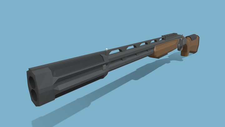 Low Poly Rottweil 72 Olympia Shotgun 3D Model