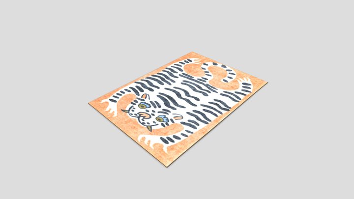 Tibetan tiger animal rug carpet 3D Model