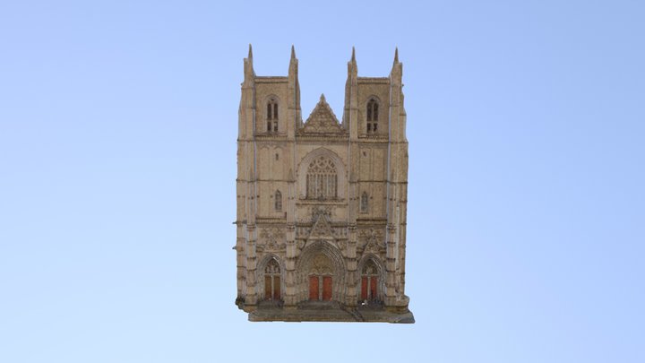 Façade Cathédrale de Nantes 3D Model