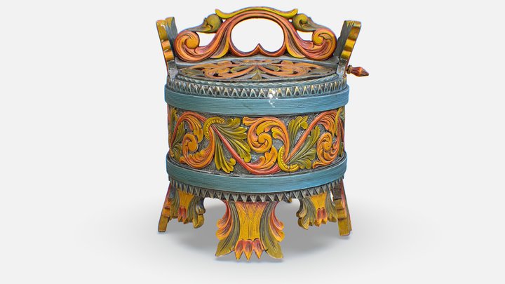Wooden Porridge Bucket | Grautspann 3D Model