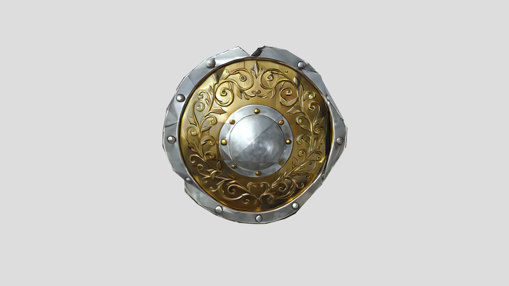 Ornate round shield #dededede