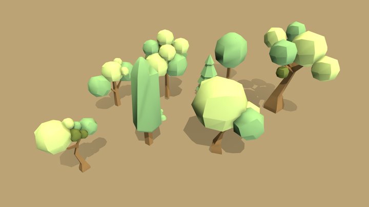 Lowpolytrees Pack 3D Model