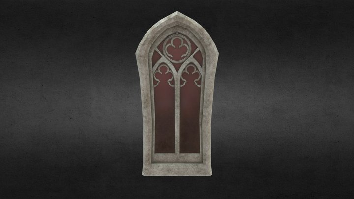 A Large Gothic Window 3D Model