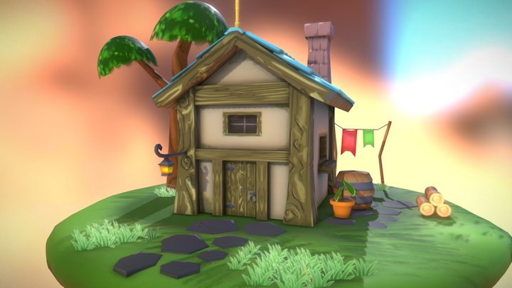 Cute Little Cottage 3D Model