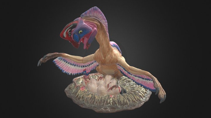 Oviraptor on Nest - model 3D Model