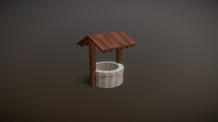 Low Poly Water Well 3D Model