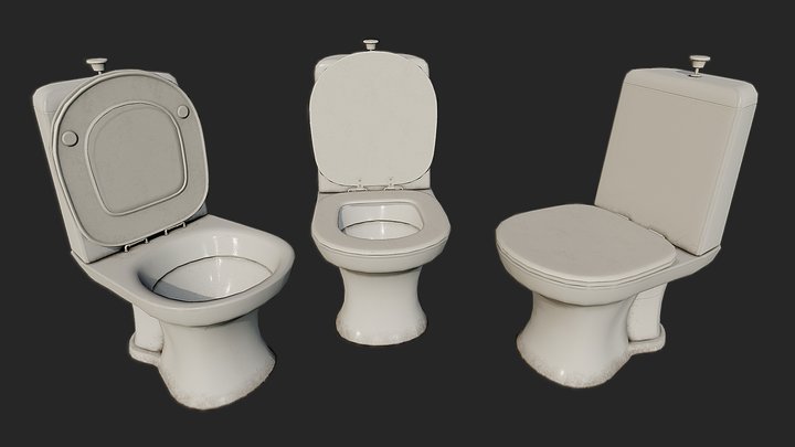 Dirty Toilet - PBR 3D Model